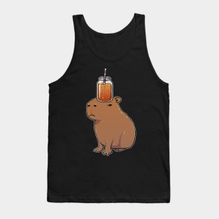 Capybara with Iced Tea on its head Tank Top